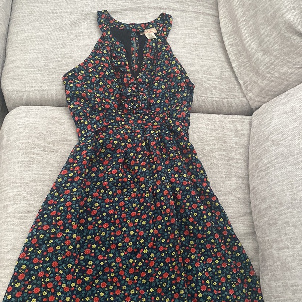 Dark Floral Print Dress 💐